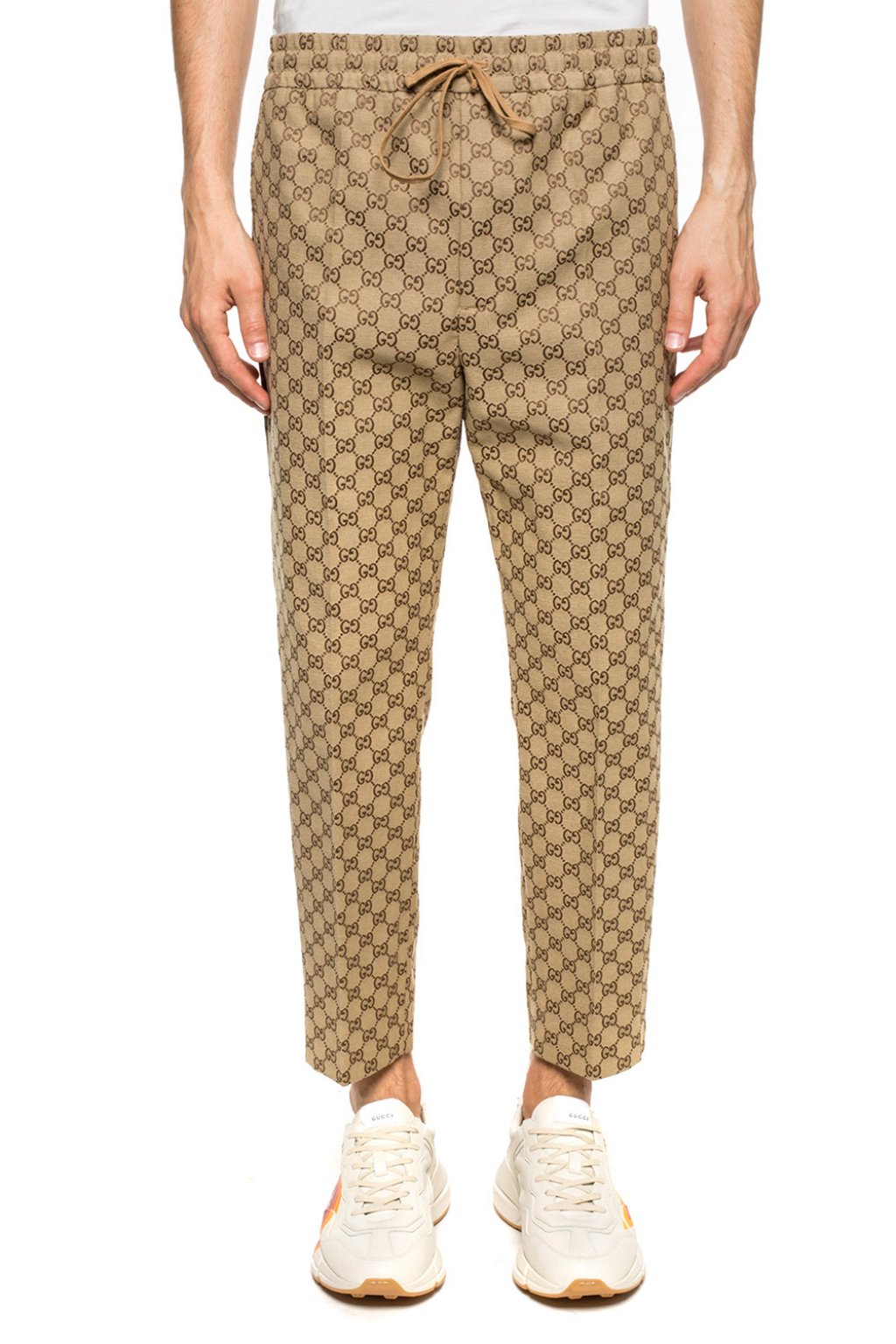 Gucci Logo-patterned pleat-front trousers | Men's Clothing | Vitkac